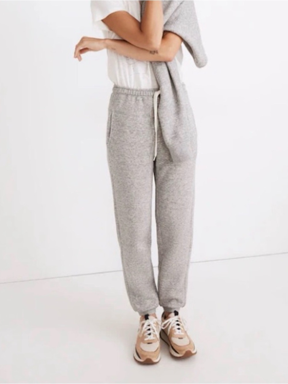 Madewell Gray Heather Drawstring Joggers